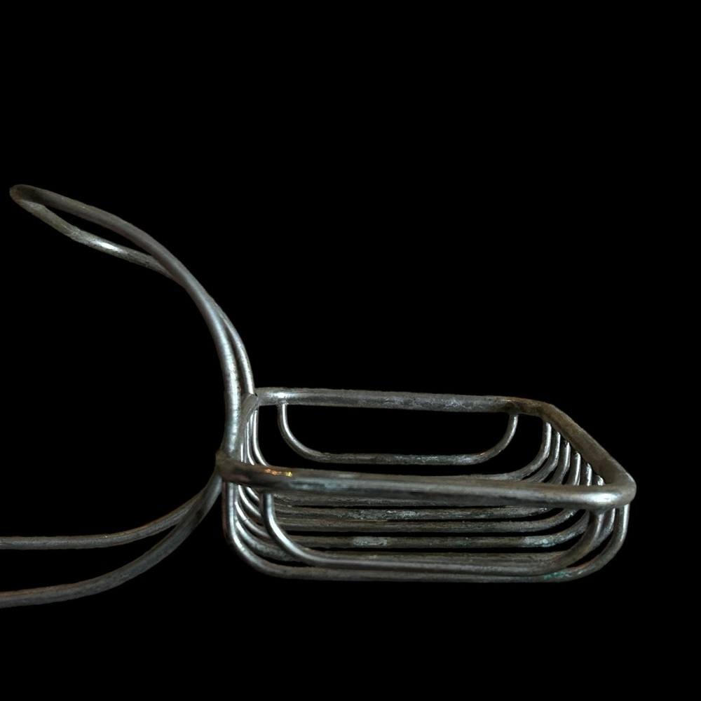 Vintage Antique Nickel Plated Sponge Holder for Clawfoot Tub Early 1900s
